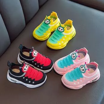 Кроссовки детские Zapatillas, осенние дышащие повседневные туфли для мальчиков, теннисные туфли для девочек с сетчатой поверхностью, детская обувь для ходьбы, детская обувь Zapatos Nia 22-insole14cm чёрный