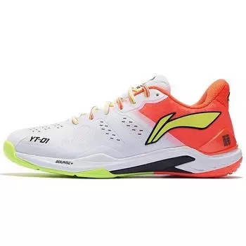 Кроссовки для бадминтона Li Ning Cloud Thunder из искусственной кожи, амортизирующие, нескользящие, износостойкие, дышащие, с низким верхом, унисекс, белые, красные, AYAS028-4 37