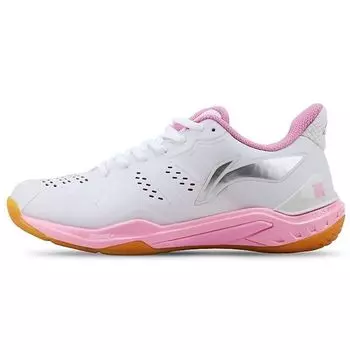 Кроссовки для бадминтона Li Ning Cool Shark EVA Rubber с амортизацией, амортизацией, дышащие, износостойкие, нескользящие, с низким верхом, женские, розовые, белые, AYAR034-2 35