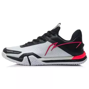 Кроссовки для бадминтона Li Ning Ground Flight SE из искусственной кожи, износостойкие, дышащие, с низким верхом, мужские, черные, белые, AYZR007-1 40