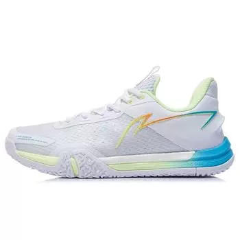 Кроссовки для бадминтона Li Ning Ground Flying SE из ткани с амортизацией, нескользящие, износостойкие, дышащие, легкие, с низким верхом, унисекс, белые AYZS014-2 37