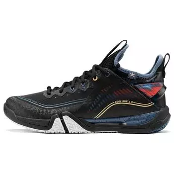 Кроссовки для бадминтона Li Ning Ground Flying Ii Pro с амортизацией, противоскользящие, износостойкие, низкие, мужские, цвет черный, синий, AYAT003-4 39