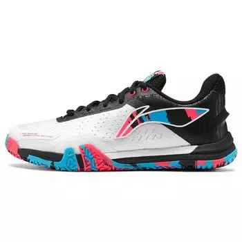Кроссовки для бадминтона Li Ning Ground Flying SE с нескользящей износостойкой дышащей подошвой, унисекс, белые, черные, синие, AYZS014-4