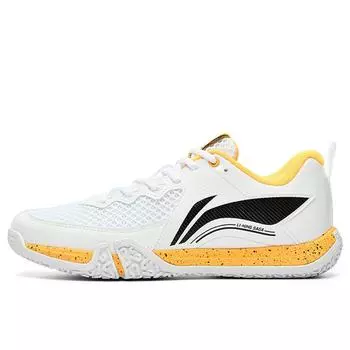 Кроссовки для бадминтона Li-Ning Ground Flying II Lite с дышащим нескользящим верхом и низким верхом, унисекс, белые, желтые, AYTT003-3 36