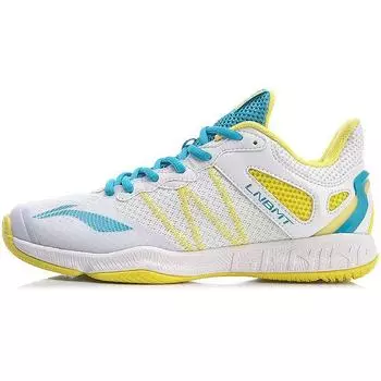 Кроссовки для бадминтона Li Ning Hawk Eagle 4 с противоскользящим дышащим эффектом и низким верхом, женские, белые, желтые, AYTR014-2 35
