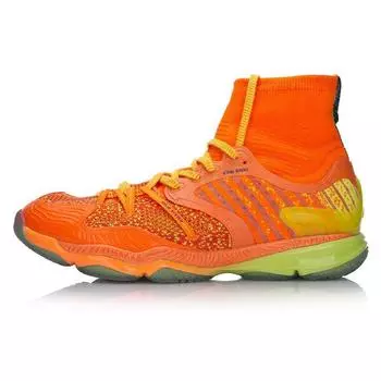 Кроссовки для бадминтона Li Ning Ranger Chameleon с высоким берцем, амортизирующие, с отскоком, унисекс, флуоресцентно-оранжевые AYAM009-4 39