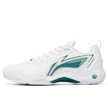 Кроссовки для бадминтона Li-Ning с нескользящей амортизацией, износостойкие, с поддержкой свода стопы, унисекс, белые, зеленые, AYZT003-4 36