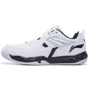 Кроссовки для бадминтона Li Ning Xiaoyu из нескользящей износостойкой ткани с низким верхом, мужские белые черные AYTM079-11 39