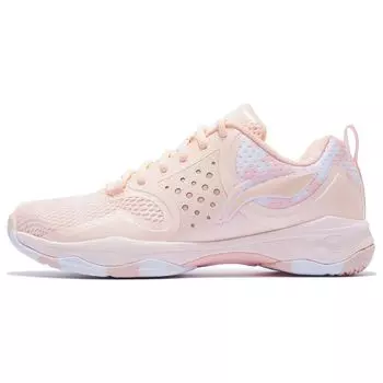 Кроссовки для бадминтона Li Ning Zhan Ji TD Shock Absorbation Rebound Low Top, женские, флуоресцентно-оранжевый, розовый, AYTQ012-4 38