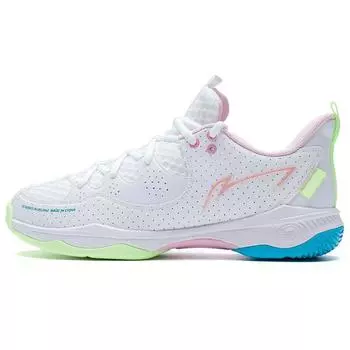 Кроссовки для бадминтона Li Ning Zhan Ji III Lite Shock Absorbation Rebound Low-Go Unisex Shoes White Pink AYZS016-3 43