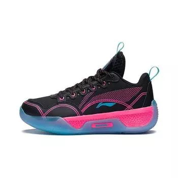 Кроссовки для баскетбола Li Ning Youth Yu Shuai Low, удобные, легкие, нескользящие, амортизирующие, износостойкие, с низким верхом, детские, черные, розовые, YKBS058-1 34