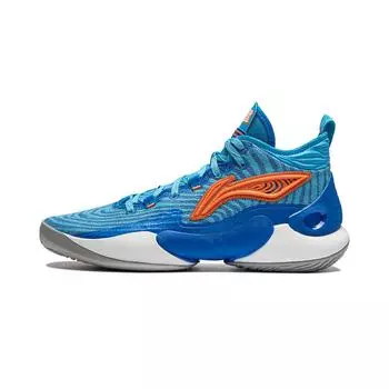 Кроссовки для баскетбола Li Ning Yu Shuai 18 CBA Fujian Team PE, удобные, модные, нескользящие, износостойкие, средней высоты, мужские, синие ABAU009-14 40
