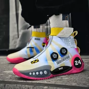 Кроссовки для баскетбола на молнии для мужчин, противоскользящая амортизация, новая технология карбоновых пластин, высокие спортивные кроссовки для молодежи и мужчин 37