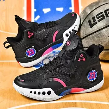 Кроссовки для баскетбола Phantom 3 для студентов, спортивные, износостойкие, легкие, дышащие, высокие 42 чёрный