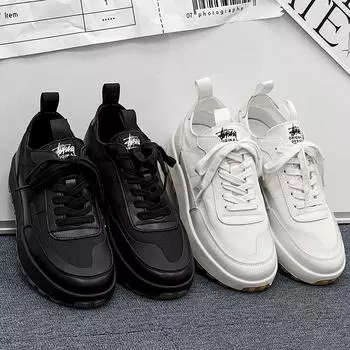 Кроссовки для бега 2024 года, летние дышащие белые туфли на платформе, новые трендовые кроссовки для бега, универсальная повседневная спортивная обувь для мужчин 38 белый