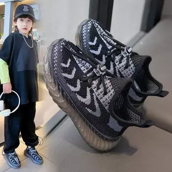 Кроссовки для бега для детей с дышащей сеткой на весну и осень 21 хаки