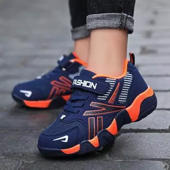 Кроссовки для бега для мальчиков весна/осень с дышащей сетчатой мягкой подошвой Size 38, Length 24.5 cm