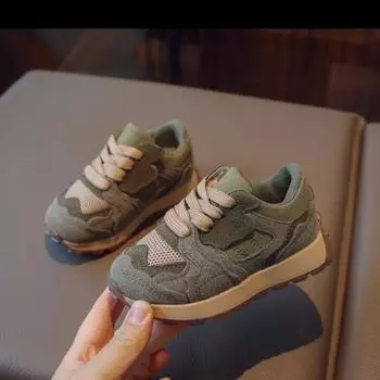 Кроссовки для бега для мальчиков весна-осень детская спортивная обувь детская повседневная обувь спортивная обувь для девочек с мягкой подошвой 25 зелёный