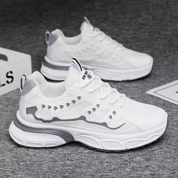 Кроссовки для бега для молодых студентов, весенние новые сетчатые спортивные туфли, модная обувь для пап, модная повседневная обувь для мужчин 39