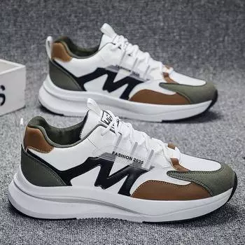 Кроссовки для бега для мужчин, легкие, удобные, повседневные, кроссовки из искусственной кожи высокого качества, мужские туфли на плоской подошве 40 белый