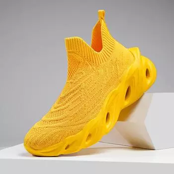 Кроссовки для бега для мужчин Толстая подошва Противоскользящая амортизирующая сетчатая повседневная обувь 2025 г. Сверхлегкая удобная спортивная обувь для мужчин EU36 коричневый