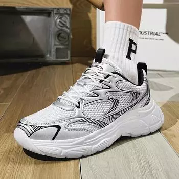 Кроссовки для бега для мужчин, женские, массивные, белые, роскошные, женские, повседневные, модные, легкие, мужские, теннисные, спортивные, фитнес-обувь 39 чёрный