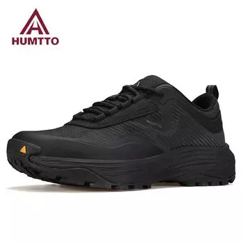 Кроссовки для бега HUMTTO Cushioning, легкие, повседневные, мужские, дышащие, кроссовки для спортзала, черные, роскошные, дизайнерские, мужские, спортивная обувь 39 чёрный