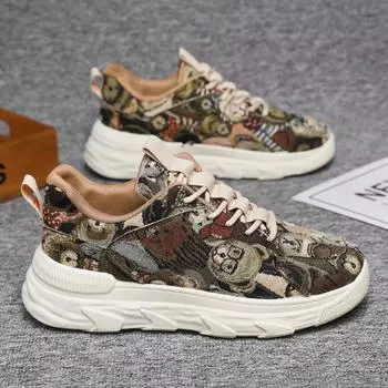 Кроссовки для бега из сетки, мужские, осенние, легкие, сверхмягкая подошва, нескользящая, влагостойкая, корейская версия, увеличивает высоту и комфорт, занятия спортом на открытом воздухе 39 коричневый