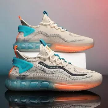 Кроссовки для бега Jelly Sole Casual Men s Shoes Fly-Woven Mesh Breathable Sneakers Men s Shoes 39 синий