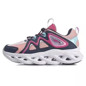 Кроссовки для бега Li Ning Arc Series с нескользящей подошвой, амортизирующие, износостойкие, дышащие, с низким верхом, детские кроссовки розового и синего цвета YKFQ054-4 37