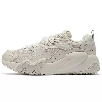 Кроссовки для бега Li Ning Cat Paw Lite с флисовой подкладкой, нескользящие, износостойкие, теплые, с низким верхом, женские, овсяно-серые AGCR230-2 35