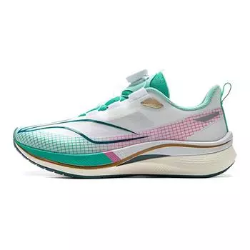 Кроссовки для бега Li Ning Children Red Rabbit 7 Pro Young, удобные, прочные, с низким верхом, детские кроссовки для бега, зеленые, белые, YKFV198-7 35