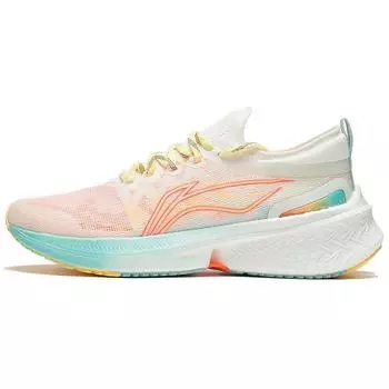 Кроссовки для бега Li Ning Feidian Discovery One-Piece Woven High Rebound для женщин, кроссовки для бега, оранжевые, белые, синие, ARMS008-5 35