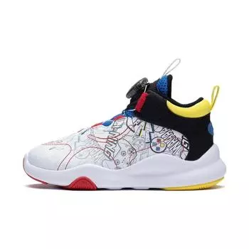 Кроссовки для бега Li Ning Game Day средней высоты с амортизацией для детей, кроссовки для бега для детей, стандартные, белые YKNT006-15 25