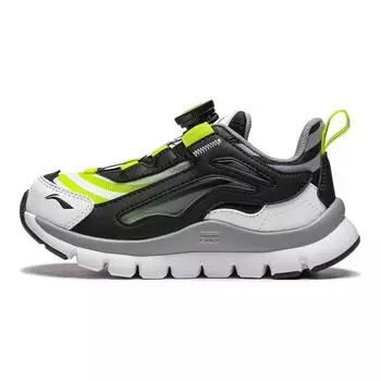 Кроссовки для бега Li Ning Kids Knob Version, нескользящие, износостойкие, детские кроссовки для бега, черные, белые, зеленые YKNU090-3 25