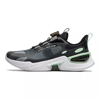 Кроссовки для бега Li Ning Kids Qiang Yue с низким верхом, амортизирующие, износостойкие, детские кроссовки для бега, черные, серые YKCU026-1 31