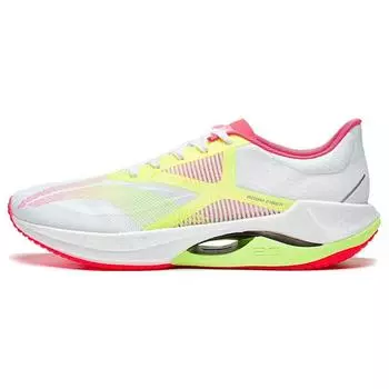 Кроссовки для бега LiNing Ultra Light 20 с амортизацией, прочным сцеплением, нескользящие, износостойкие, дышащие, с низким верхом, мужские кроссовки белого, желтого, красного цвета ARBT001-9 43