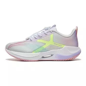 Кроссовки для бега LiNing Ultra Light 20 Young, удобные, нескользящие, износостойкие, низкие, детские, серые, фиолетовые, YKFT030-52 37