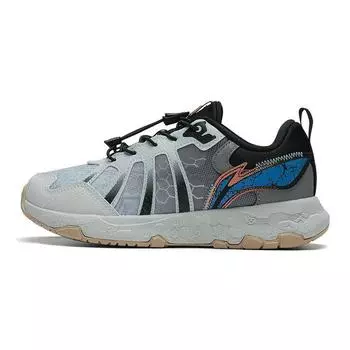 Кроссовки для бега LiNing Youth Rebound с низким верхом, износостойкие, нескользящие, детские кроссовки серо-черного цвета YKFS080-1 31