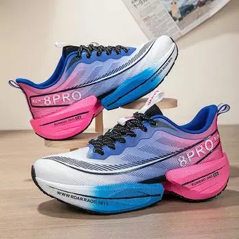 Кроссовки для бега Marathon Air Cushion для мужчин, дышащие, легкие, женские, удобные, спортивные, нескользящие, с углеродной пластиной 40