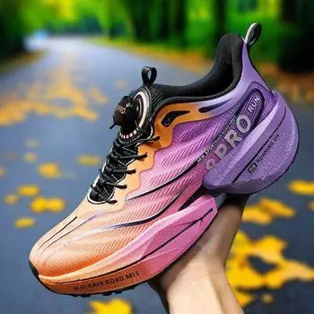 Кроссовки для бега Marathon Carbon Plate Air Cushion для мужчин, дышащие, легкие, женские, удобные, спортивные, нескользящие 35 красный