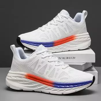 Кроссовки для бега мужские роскошные дизайнерские плоские мягкие спортивные сетчатые дышащие кроссовки для ходьбы парные кроссовки для мужчин и женщин 36 белый