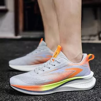 Кроссовки для бега на все сезоны, новые сетчатые дышащие спортивные туфли с амортизацией, легкие студенческие кроссовки со шнуровкой, нескользящие мужские туфли 39
