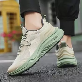 Кроссовки для бега с дышащей сеткой и нескользящей подошвой: Износостойкая, сверхлегкая, амортизирующая мягкая подошва для мужчин и пар 37 мятный зеленый