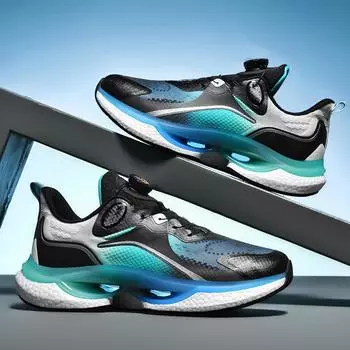 Кроссовки для бега с вращающимися кнопками для мужчин и женщин, модные светоотражающие кроссовки для мужчин, амортизирующие кроссовки для бега, нескользящие кроссовки для тренировок 36