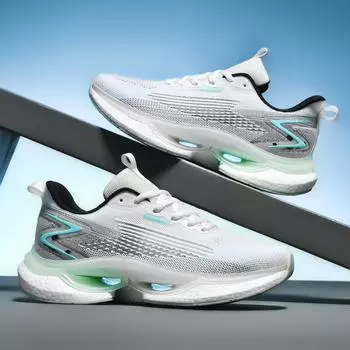 Кроссовки для бега с вращающимися кнопками, модные светоотражающие кроссовки для мужчин, спортивная обувь для бега с амортизацией, сетчатая нескользящая тренировочная обувь 39