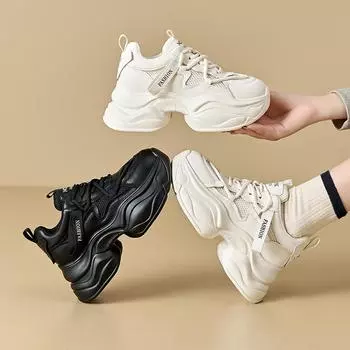 Кроссовки для бега, увеличивающие рост, легкие модели для транспортировки, женская обувь, повседневная обувь для пап на платформе, новые дорогие модели для детей 34 белый