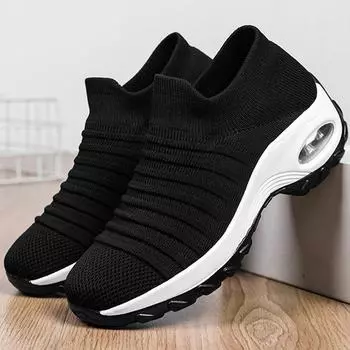 Кроссовки для бега женские спортивные на открытом воздухе повседневные модные удобные сетчатые дышащие кроссовки для бега в спортзале для женщин кроссовки 35 чёрный
