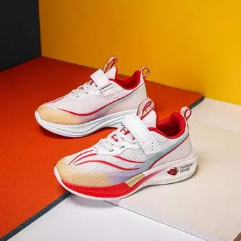 Кроссовки для детей, модные кроссовки с дышащей сеткой, детская прогулочная теннисная школьная обувь для девочек и мальчиков, легкая спортивная обувь для детей от 8 до 12 лет 39 красный