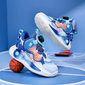 Кроссовки для детей Сетчатый верх для мальчиков Дышащие кроссовки для мальчиков Баскетбольные кроссовки Size28 ,Foot Length17.5cm чёрный